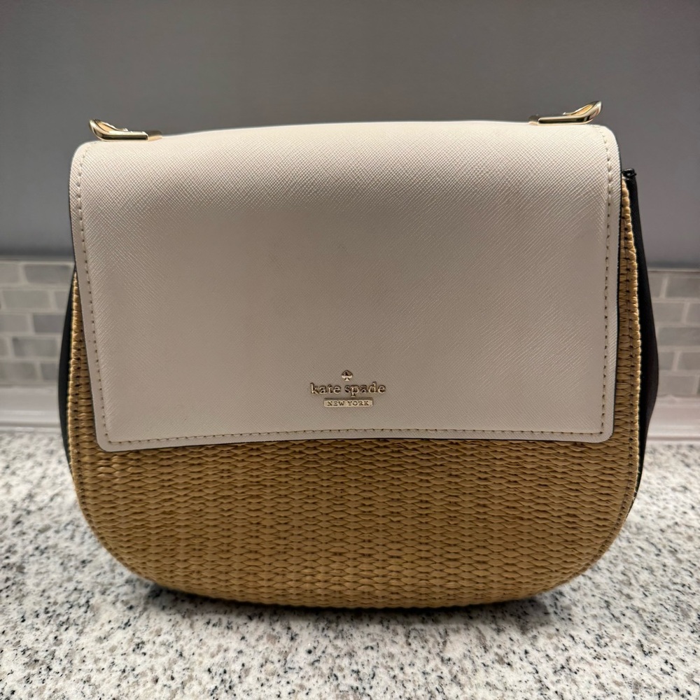 Kate Spade Cameron Street Straw Colorblock Byrdie Crossbody - Picture 2 of 10